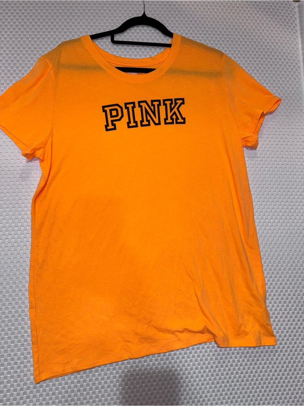 PINK Victoria's Secret Neon Orange Logo Tee